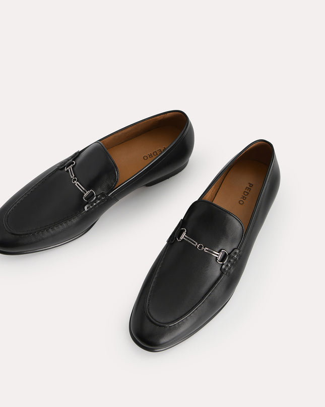 Burnished Leather Loafers with Bit Detailing