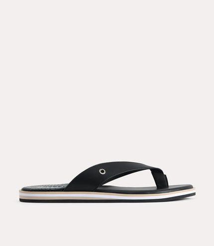 Croc-Effect Thong Sandals