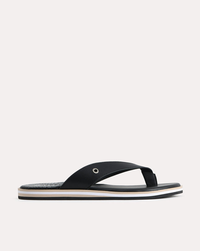 Croc-Effect Thong Sandals