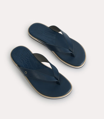 Croc-Effect Thong Sandals