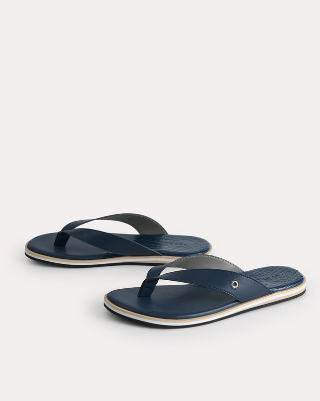 Croc-Effect Thong Sandals