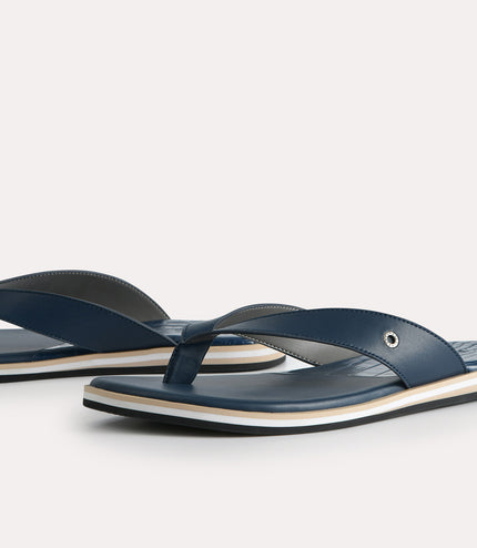 Croc-Effect Thong Sandals