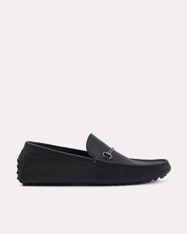 Textured Leather Moccasins with Bit Detailing
