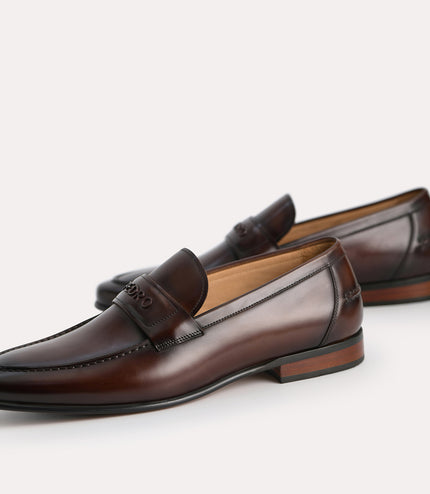 Burnished Leather Loafers