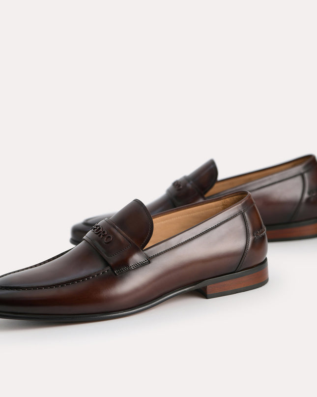 Burnished Leather Loafers