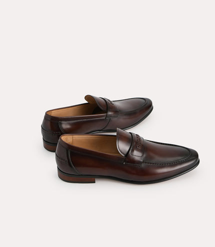 Burnished Leather Loafers