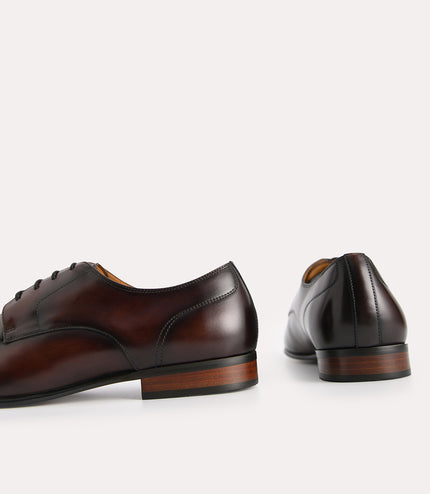 Burnished Leather Derby Shoes