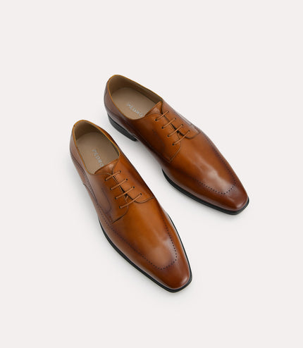 Burnished Leather Derby Shoes