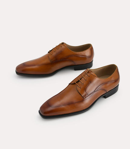 Burnished Leather Derby Shoes