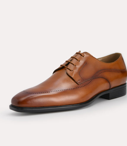 Burnished Leather Derby Shoes