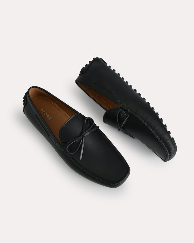 Leather Moccasins with Bow Detailing
