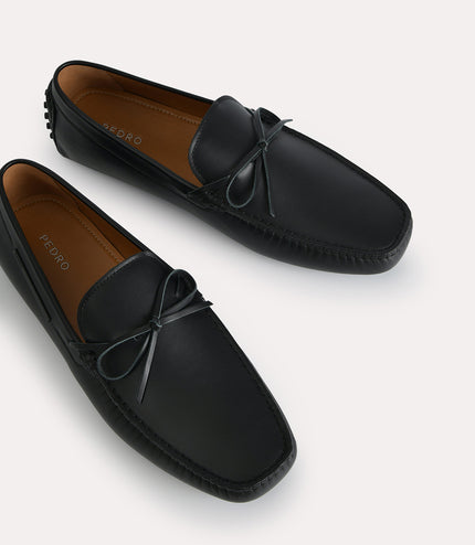 Leather Moccasins with Bow Detailing