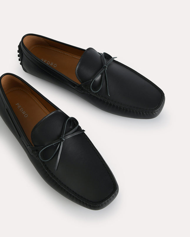 Leather Moccasins with Bow Detailing