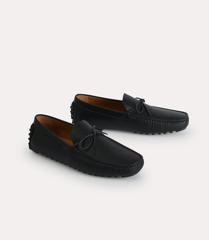 Leather Moccasins with Bow Detailing