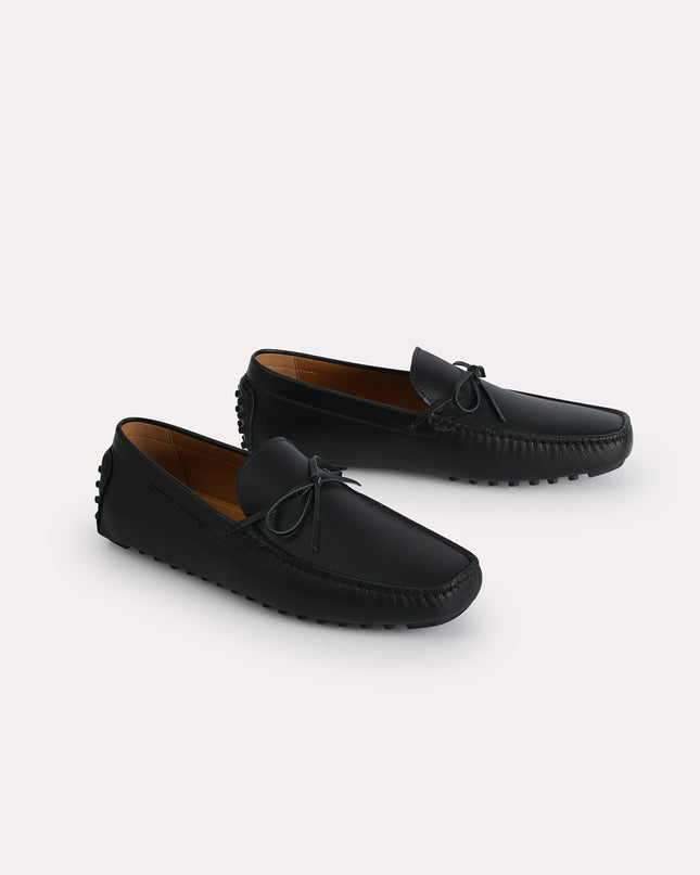 Leather Moccasins with Bow Detailing