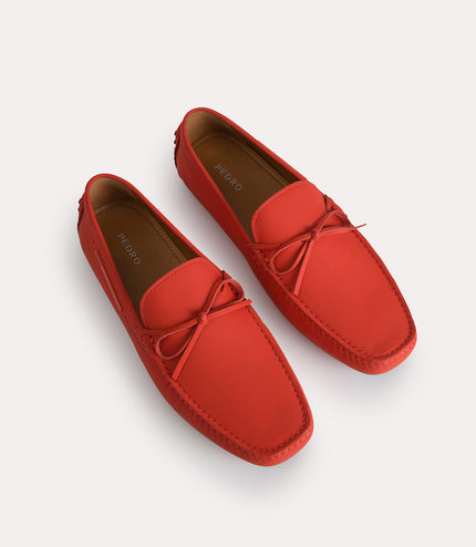 Leather Moccasins with Bow Detailing