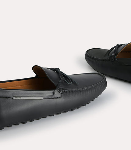 Leather Moccasins with Bow Detailing