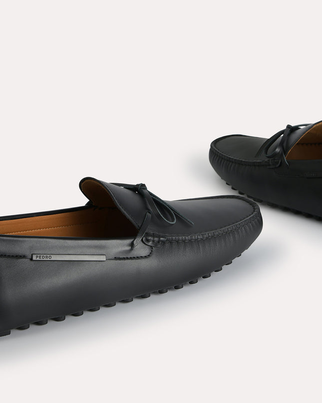 Leather Moccasins with Bow Detailing
