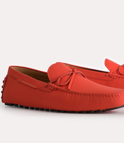 Leather Moccasins with Bow Detailing