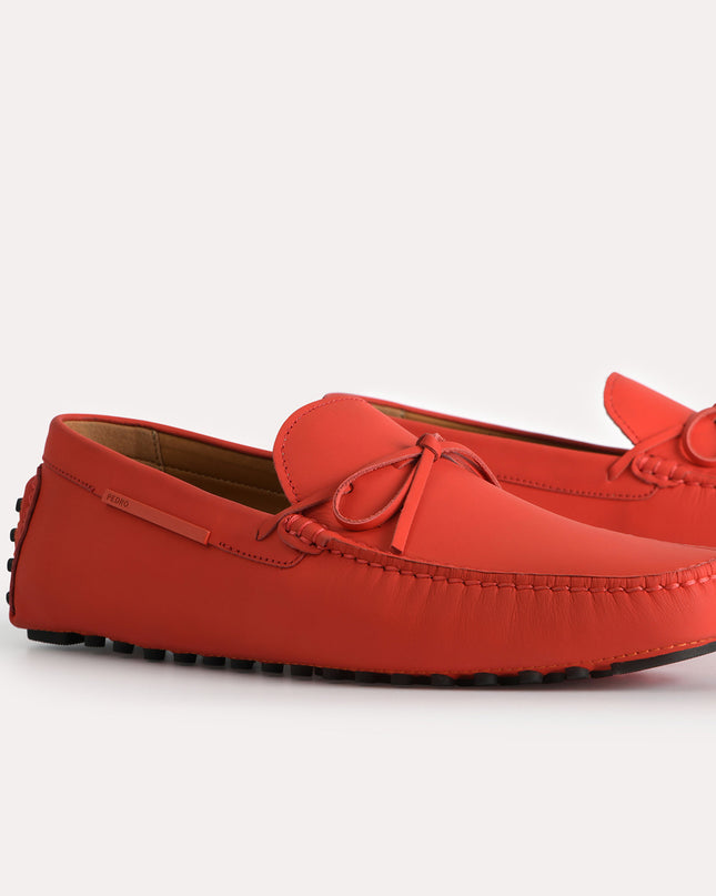 Leather Moccasins with Bow Detailing