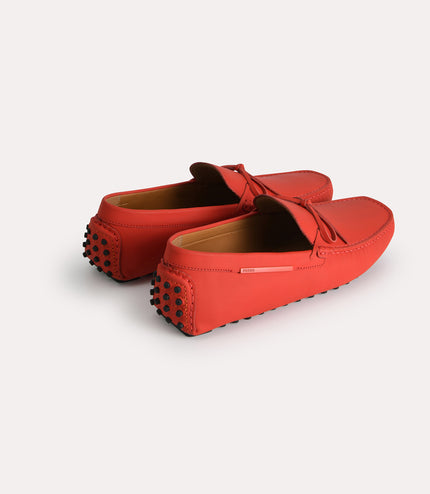 Leather Moccasins with Bow Detailing