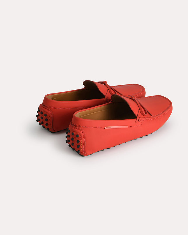 Leather Moccasins with Bow Detailing