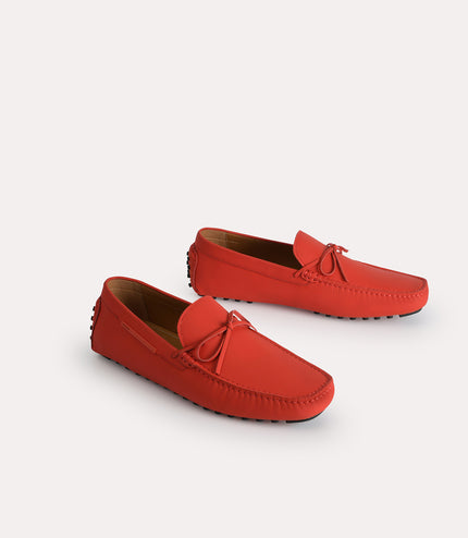 Leather Moccasins with Bow Detailing