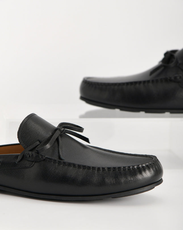 Textured Leather Slip-On Loafers