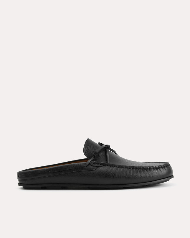 Textured Leather Slip-On Loafers
