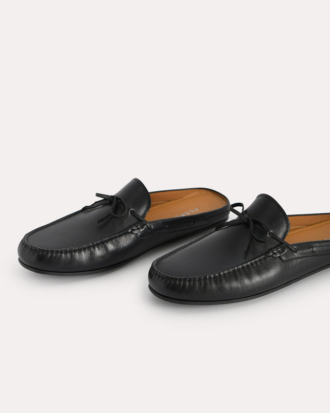 Textured Leather Slip-On Loafers