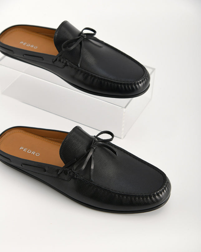 Textured Leather Slip-On Loafers