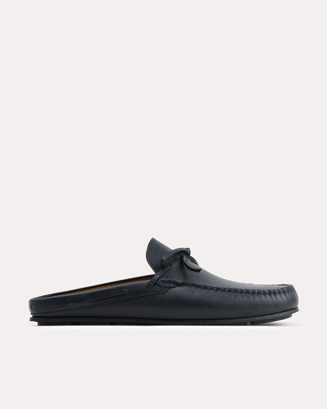 Textured Leather Slip-On Loafers