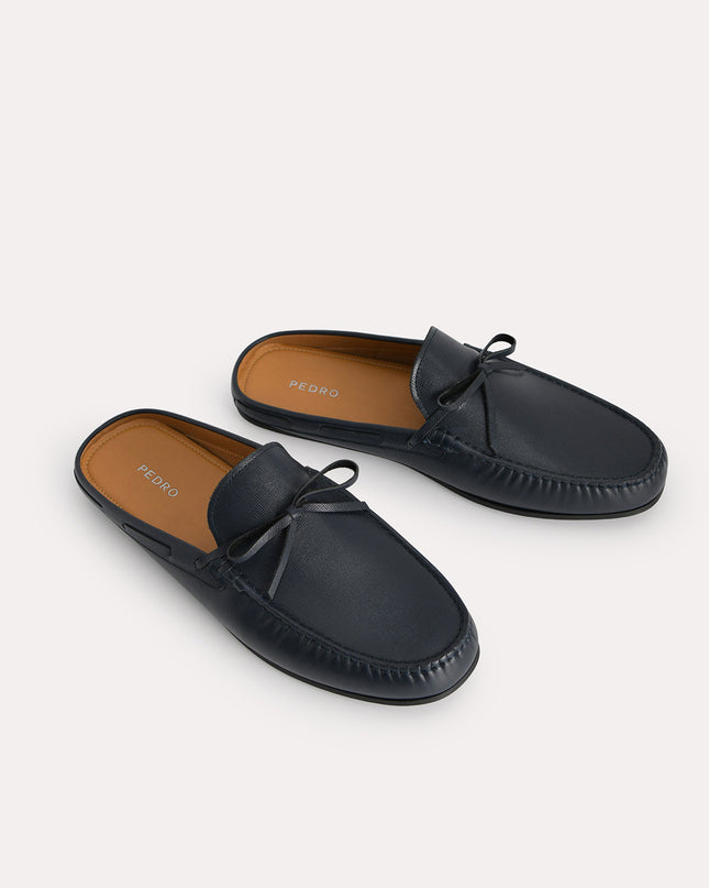 Textured Leather Slip-On Loafers