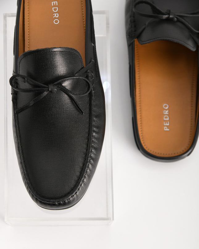 Textured Leather Slip-On Loafers