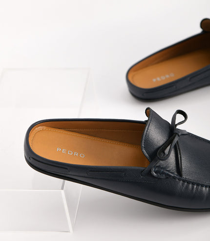 Textured Leather Slip-On Loafers
