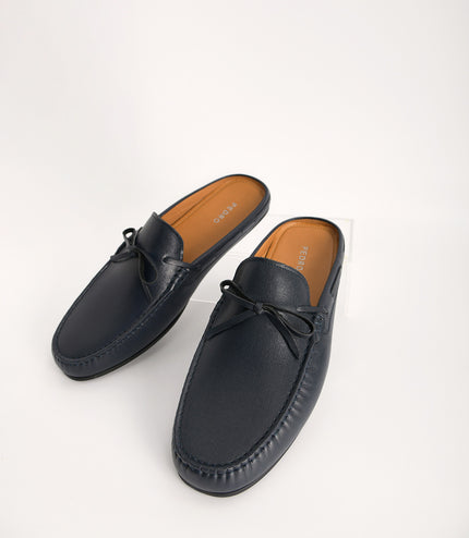 Textured Leather Slip-On Loafers