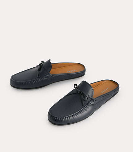 Textured Leather Slip-On Loafers