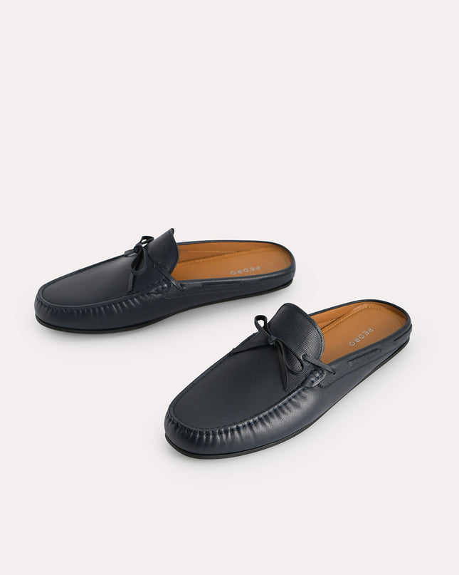 Textured Leather Slip-On Loafers