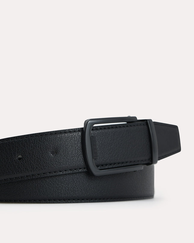 Textured Leather Tang Belt