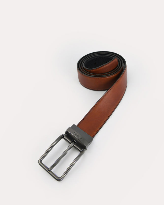 Leather Reversible Pin Belt