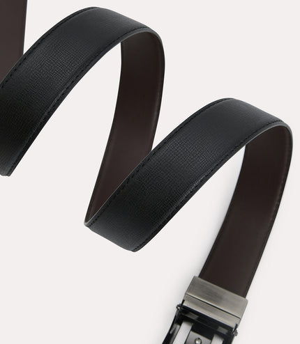 Textured Leather Reversible Tang Belt