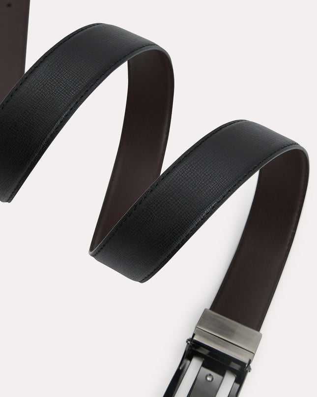 Textured Leather Reversible Tang Belt