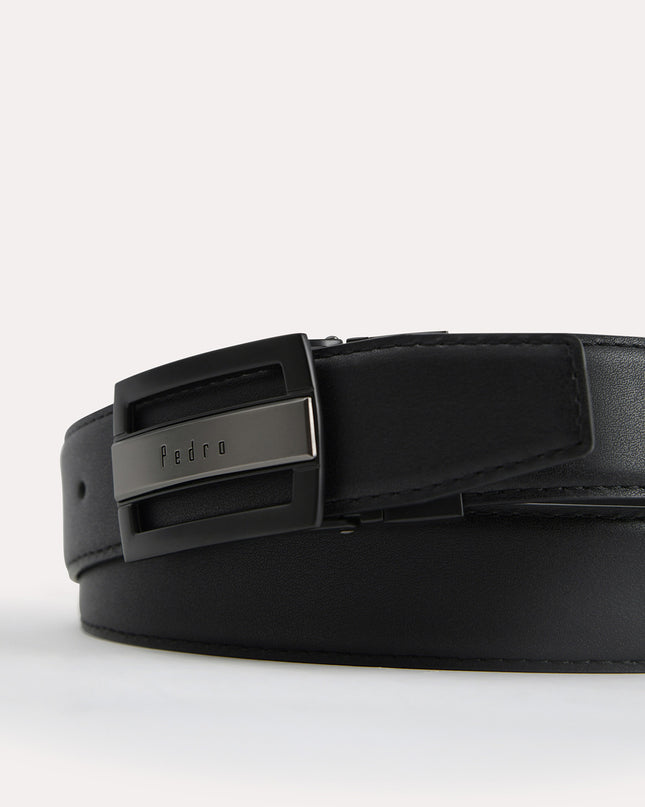 Textured Leather Reversible Tang Belt