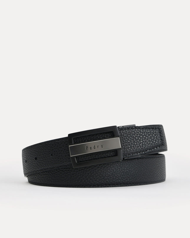 Textured Leather Reversible Tang Belt