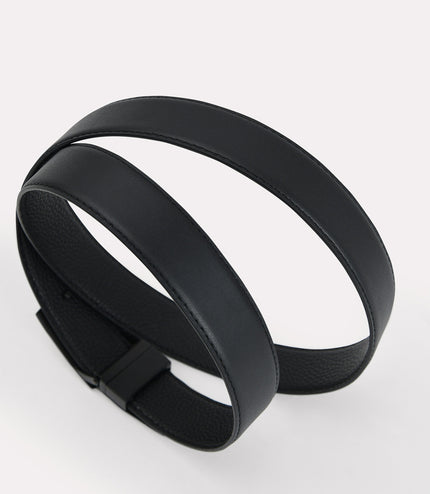 Textured Leather Reversible Tang Belt