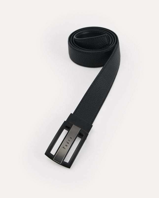 Textured Leather Reversible Tang Belt