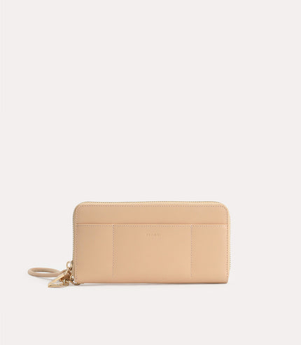 Long Leather Zip Wallet