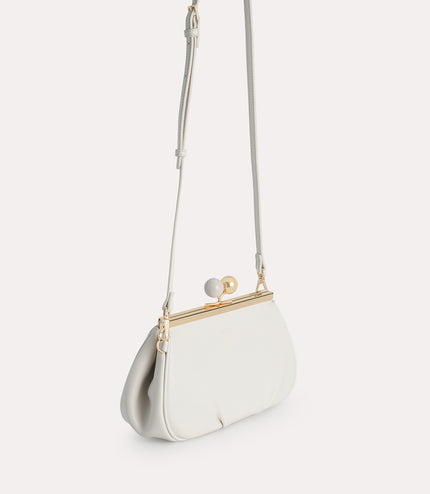 Shoulder Bag with Pearl Closure