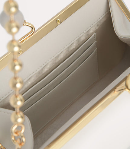 Shoulder Bag with Pearl Closure