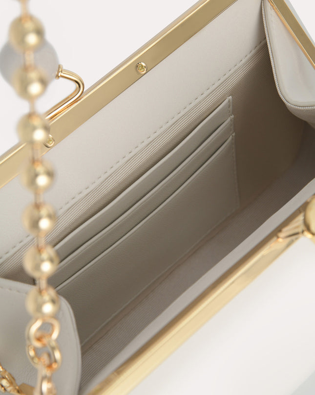 Shoulder Bag with Pearl Closure
